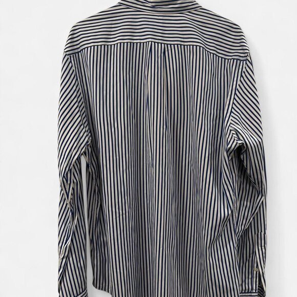 Polo Ralph Lauren Men’s Navy & White Striped Button-Up Shirt – Slim Fit XL - Picture 3 of 3